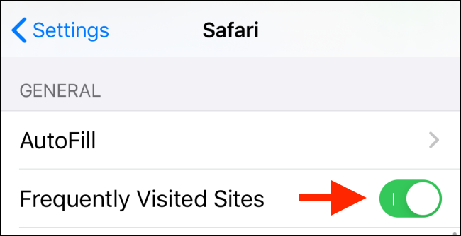 remove frequently visited safari ios