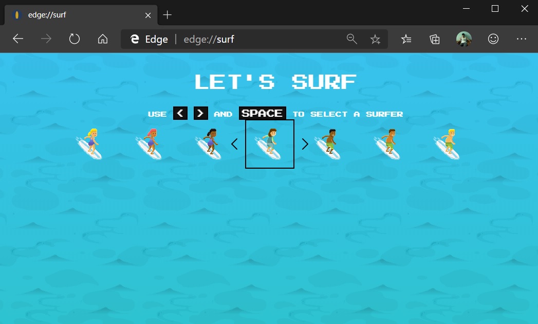 Microsoft Has a Surfing Version of the Google No Internet Dinosaur Game